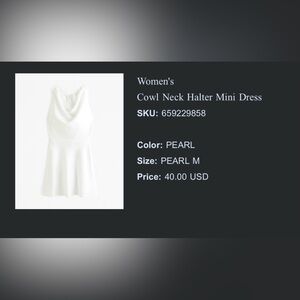 Abercrombie & Fitch Pearl Cowl Neck Halter Mini Dress
